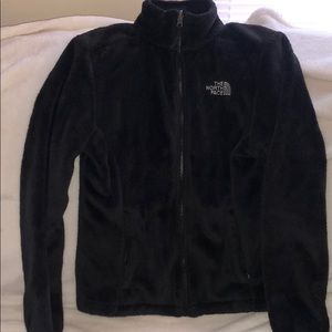 Black North Face Fuzzy Zip Up